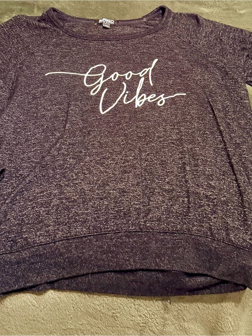 Good Vibes Heathered Grey Pullover Sweatshirt
